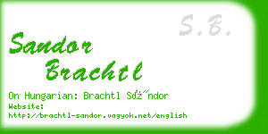 sandor brachtl business card